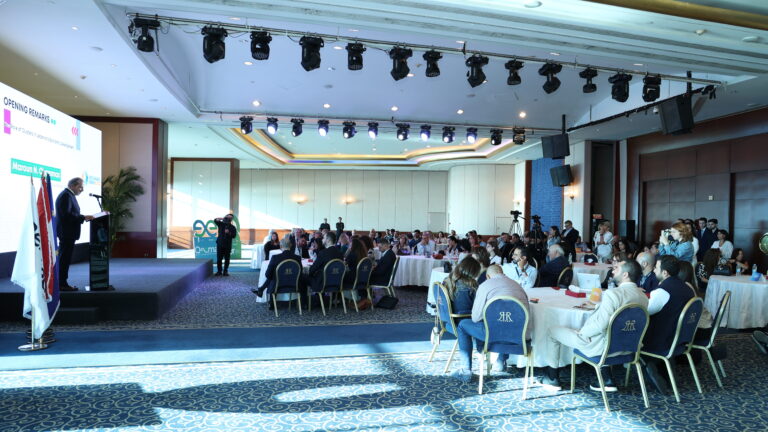 Opening remarks during Lebanon Clusters 2025. Audience listening to Mr. Maroun Chammas addressing his speech.